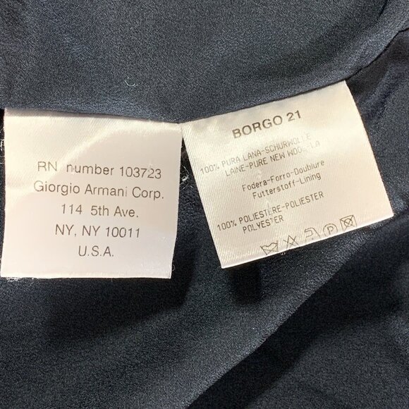 Giorgio Armani Borgo 21 Black Jacket Sz 46 w/Hood 6 Snap Closure 8 Panel - Picture 13 of 13